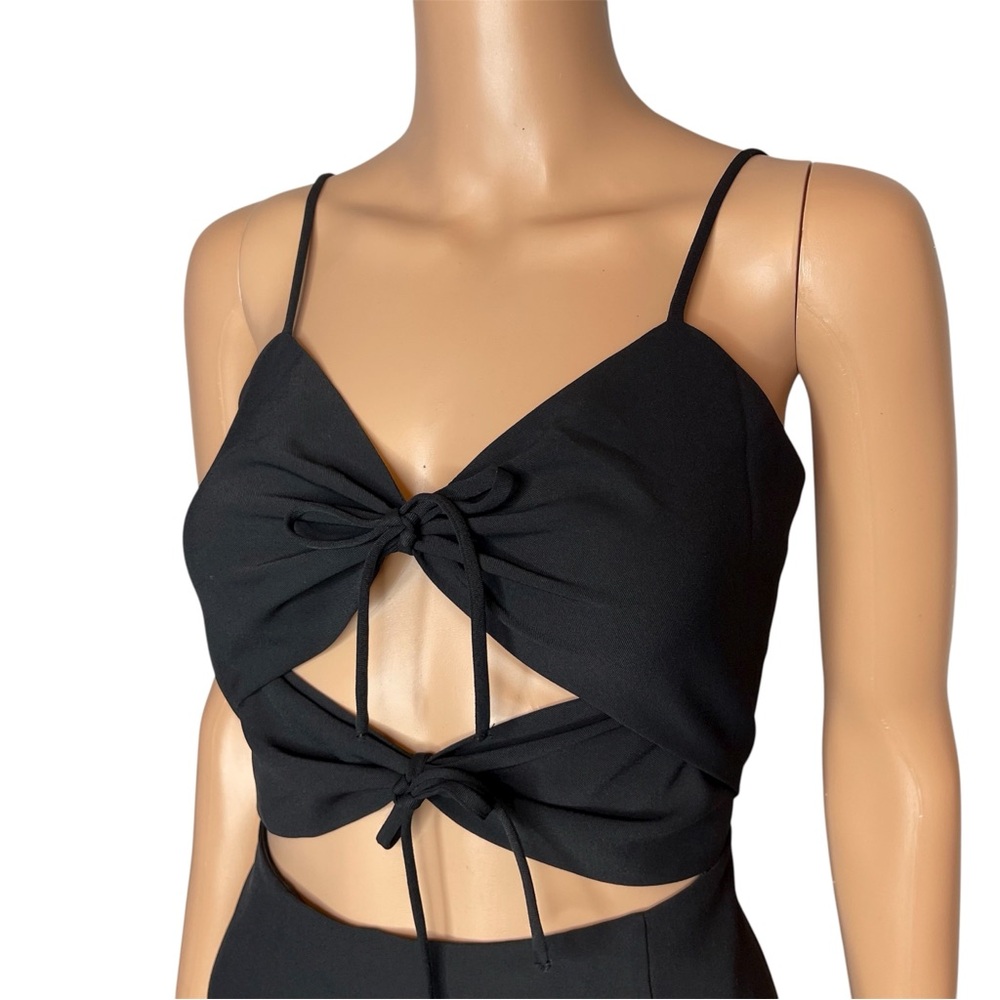 NBD Tie Me Down Midi Dress size M Black NWT Cutout Side slit - Picture 6 of 9